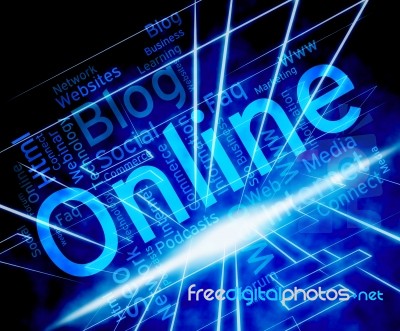 Online Word Shows World Wide Web And Net Stock Image