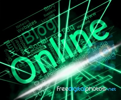 Online Word Shows World Wide Web And Network Stock Image