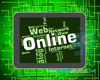 Online Word Shows World Wide Web And Websites Stock Image