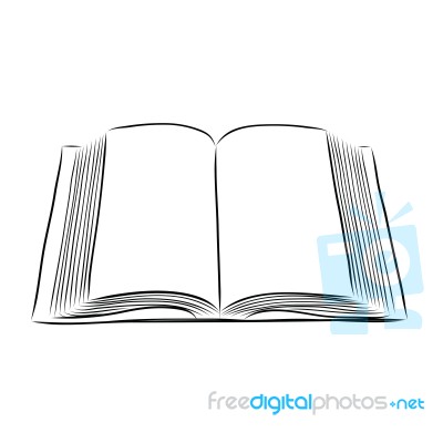 Open Book Hand Draw Stock Image