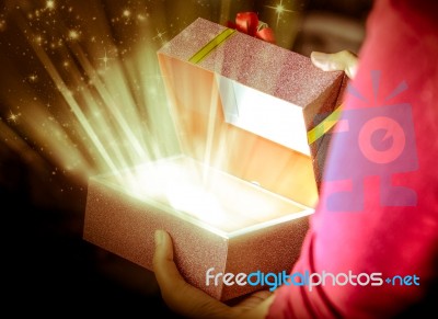 Open Box Gift Stock Photo