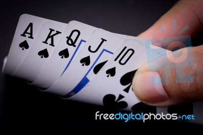 Open For Check Poker Card Stock Photo