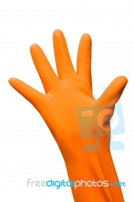 Open Hand With Glove Stock Photo