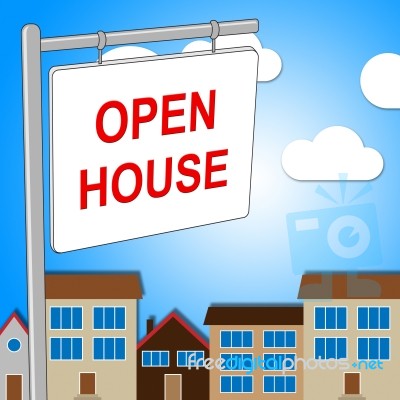 Open House Means Cheap Offers And Building Stock Image