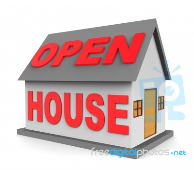 Open House Represents Rental Realtor And Sale 3d Rendering Stock Image