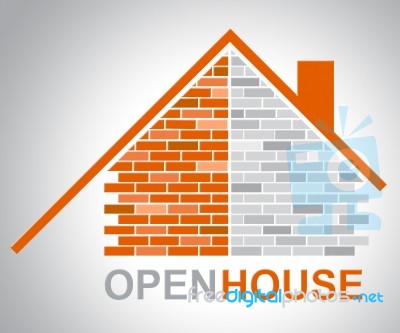 Open House Shows Sell Home And Selling Stock Image