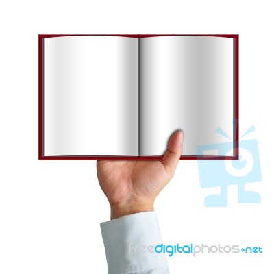 Opened Book In Hand Stock Image