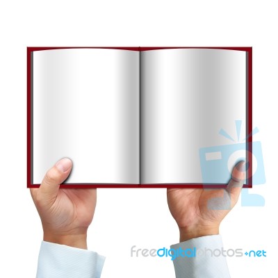 Opened Book In Hand Stock Image