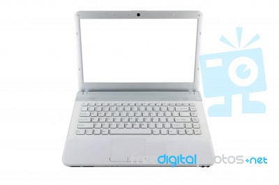 Opened Laptop Stock Photo