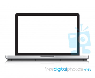 Opened Laptop With Blank Screen Stock Image