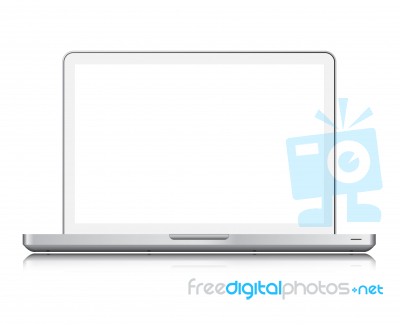 Opened Laptop With Blank Screen Stock Image