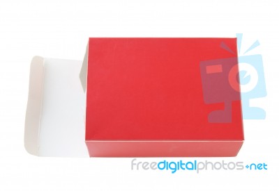 Opened Red Package Box Stock Photo