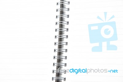 Opened Spiral Notebook Stock Photo