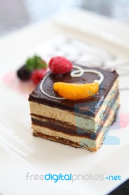 Opera Cake Stock Photo