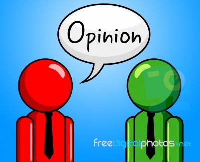 Opinion Conversation Indicates Point Of View And Assumption Stock Image