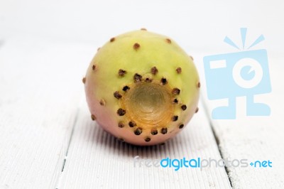 Opuntia Ficus-indica Cactus Fruit On A White Background Stock Photo