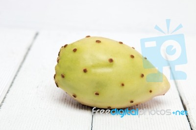 Opuntia Ficus-indica Cactus Fruit On A White Background Stock Photo