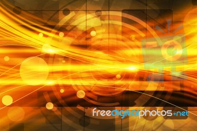 Orange Abstract  Technology Background Stock Image