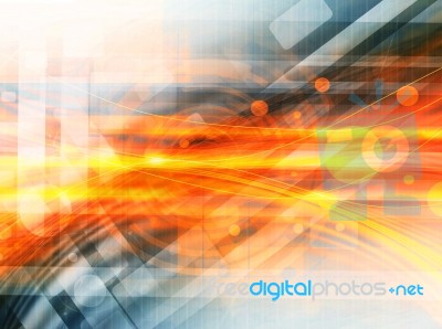 Orange Abstract Technology Background Stock Image