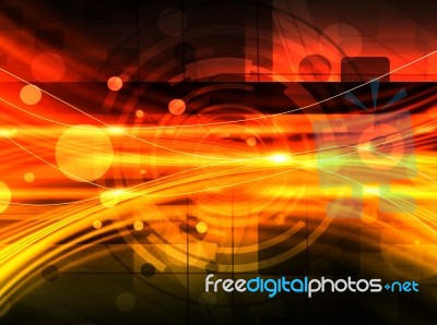 Orange Abstract Technology Background Stock Image