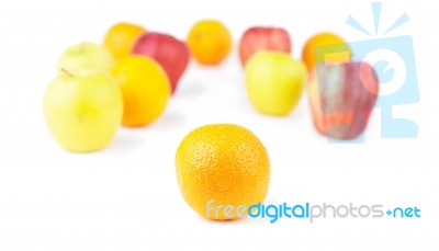 Orange And Fruit Mix Stock Photo