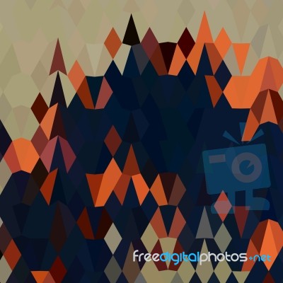 Orange Blue Abstract Low Polygon Background Stock Image