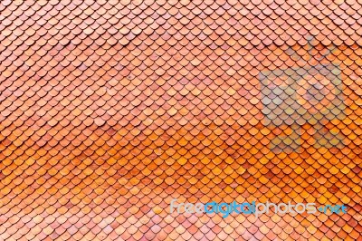 Orange Brown Clay Roof Surface Stock Photo