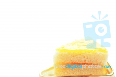 Orange Cake With White Background Stock Photo