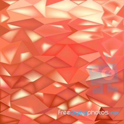 Orange Crystals Abstract Low Polygon Background Stock Image