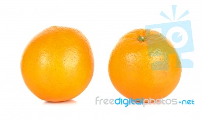 Orange Fruit Isolated On The White Background Stock Photo