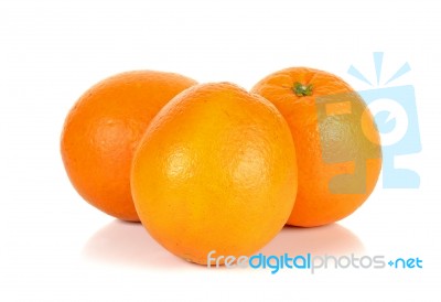 Orange Fruit Isolated On The White Background Stock Photo