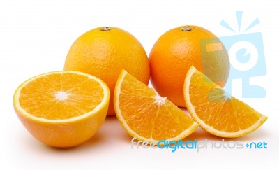 Orange Fruit Isolated On White Background Stock Photo