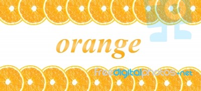 Orange Halves Background With Space For Text On A White Backgrou… Stock Photo