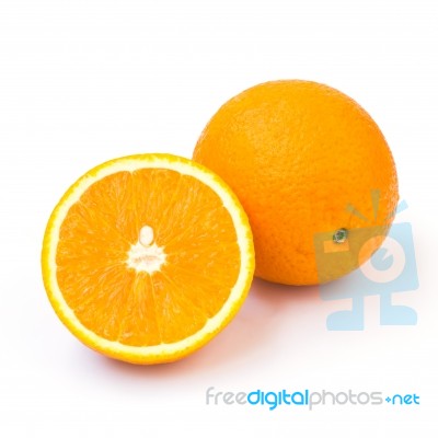 Orange Isolated On White Background Stock Photo