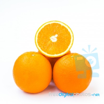 Orange Isolated On White Background Stock Photo