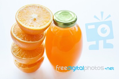 Orange Juice Isolated On White Background Stock Photo