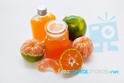 Orange Juice Isolated On White Background Stock Photo