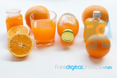 Orange Juice Isolated On White Background Stock Photo