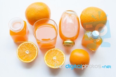 Orange Juice Isolated On White Background Stock Photo