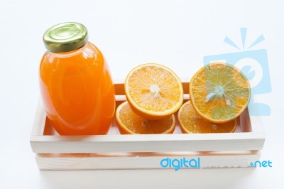 Orange Juice Isolated On White Background Stock Photo