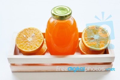 Orange Juice Isolated On White Background Stock Photo