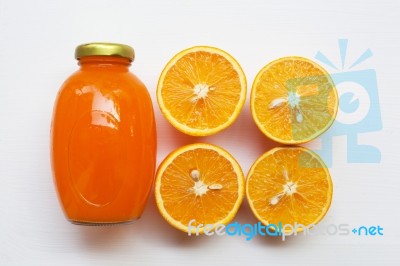 Orange Juice Isolated On White Background Stock Photo