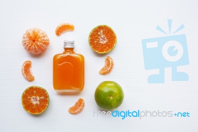 Orange Juice Isolated On White Background Stock Photo