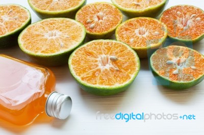 Orange Juice Isolated On White Background Stock Photo