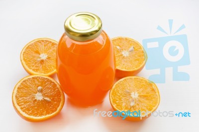 Orange Juice Isolated On White Background Stock Photo