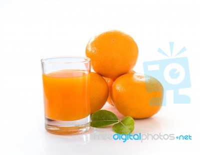 Orange Juice Isolated With Clipping Path Stock Photo