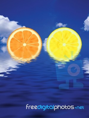 Orange Lemon Stock Image