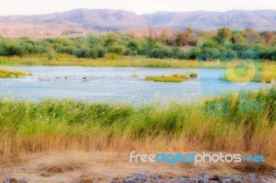 Orange River Namibia And South Africa Border Stock Photo