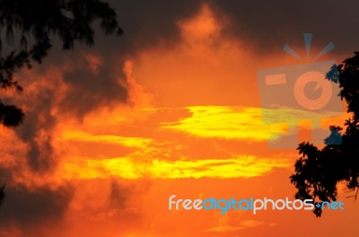 Orange Sky Stock Photo