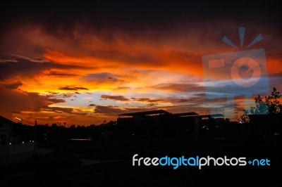 Orange Sky Stock Photo